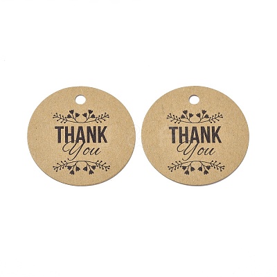 Thank You Theme Kraft Paper Jewelry Display Paper Price Tags CDIS-K004-01G-1