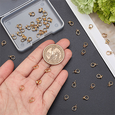 50Pcs Brass Screw Eye Peg Bails Charms KK-BBC0003-45-1