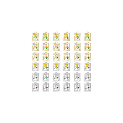 36Pcs 6 Styles Rack Plating Alloy Enamel Pendants FIND-DC0002-91-1