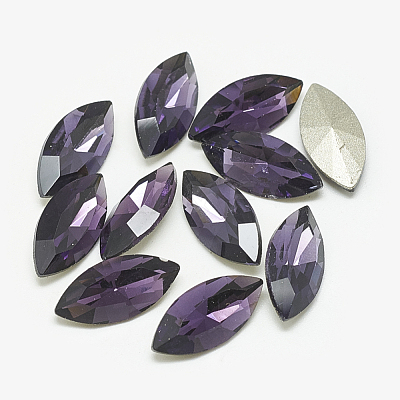 Pointed Back Glass Rhinestone Cabochons RGLA-T083-13x27mm-16-1