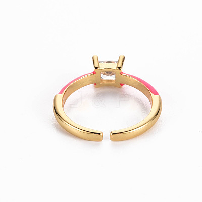 Brass Enamel Cuff Rings RJEW-T016-32A-NF-1
