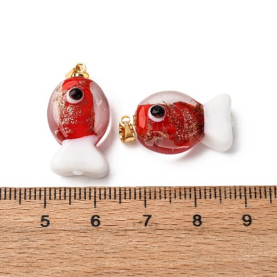 Handmade Lampwork Pendants LAMP-A007-01G-04-04-1