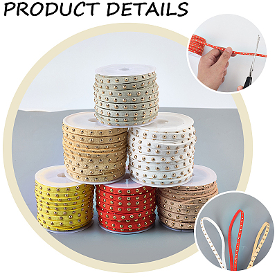 CALFOVERA 6 Rolls 6 Colors Faux Suede Cord LW-CL0001-02C-1