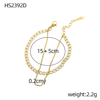 304 Stainless Steel Double Layer Chain Bracelets BJEW-A26-03-24-1