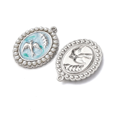 304 Stainless Steel Enamel Pendants STAS-P406-27B-P-1