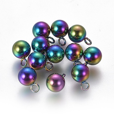 Ion Plating(IP) 304 Stainless Steel Sphere Charms STAS-F225-20-M-1