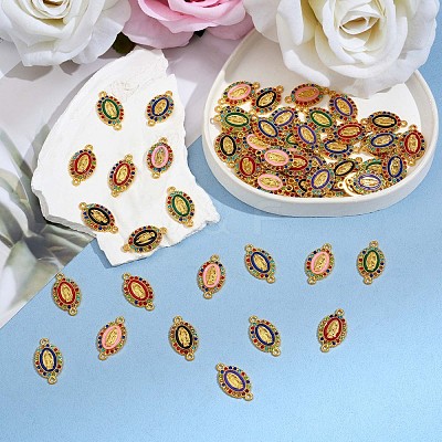 60 Pieces Virgin Mary Charm Connector Our Lady Virgin Mary Link Enamel Metal Charm Pendant JX329A-1