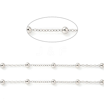 Anti-Tarnish Rhodium Plated 925 Sterling Silver Satellite Chains STER-F052-16P-1