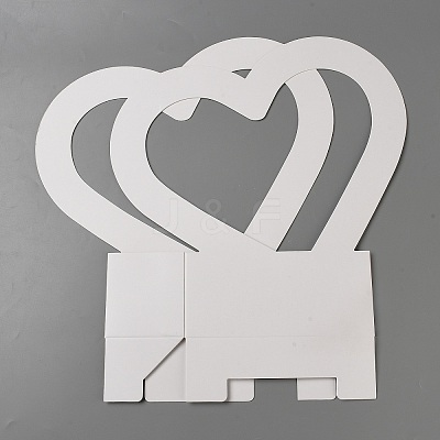 Valentine's Day Heart Shaped Paper Flower Storage Gift Boxes CON-WH0095-82-1