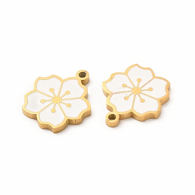 Ion Plating(IP) 304 Stainless Steel Enamel Charms X-STAS-F291-06G-03-1