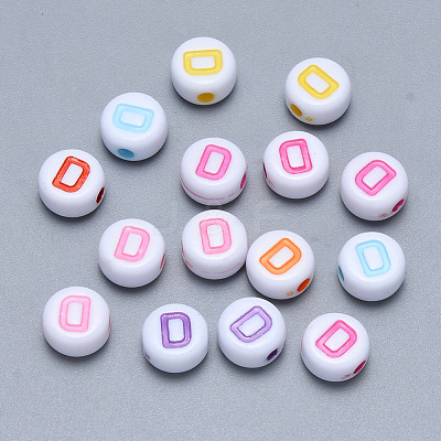 Craft Acrylic Horizontal Hole Letter Beads SACR-S201-11D-1