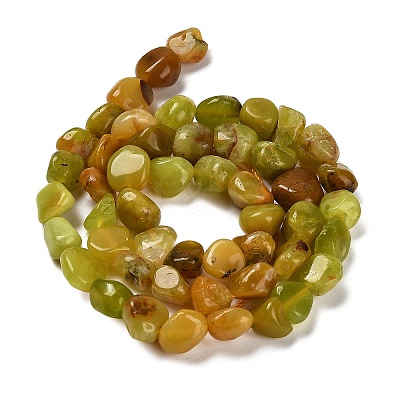Natural Yellow Green Opal Beads Strands G-P497-01E-34A-1