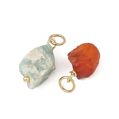Raw Rough Natural Mixed Gemstone Pendants PALLOY-JF06060-1