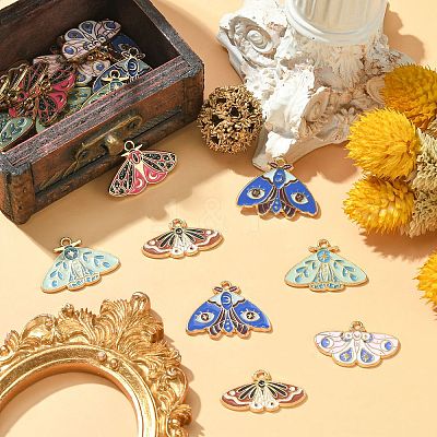 30Pcs 5 Styles Alloy Enamel Pendants ENAM-CJ0005-34-1