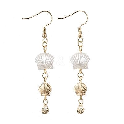 304 Stainless Steel Shell Shape Long Dangle Earrings EJEW-JE05696-1