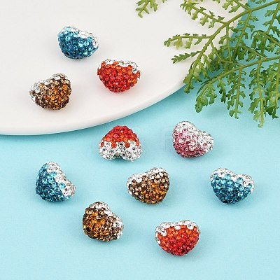 Gradient Color Polymer Clay Grade A Rhinestone Beads RB-A049-M-1