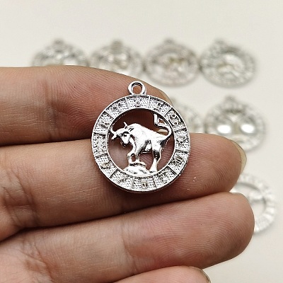 Constellation Themes Alloy Rhinestone Pendants PW-WGDA156-02-1