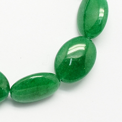 Flat Oval Gemstone Dyed Natural Malaysia Jade Stone Beads Strands X-G-S113-19-1