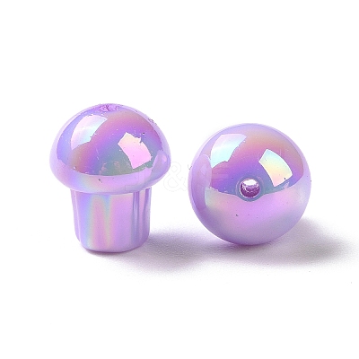 UV Plating Rainbow Iridescent Opaque Acrylic Beads OACR-C010-07A-1