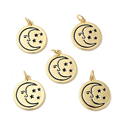 Rack Plating Brass Enamel Pendants KK-H431-28G-1