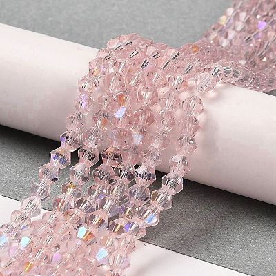 Transparent Electroplate Glass Beads Strands GLAA-F029-4mm-D26-1
