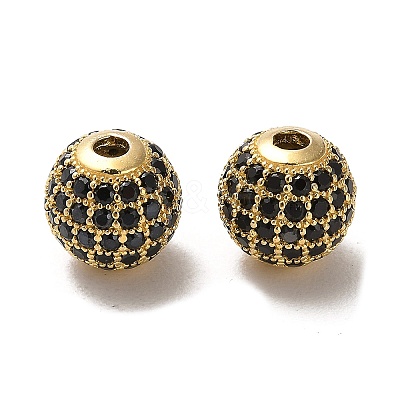 925 Sterling Silver Micro Pave Cubic Zirconia Beads STER-H110-24C-04G-1