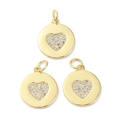 Brass Cubic Zirconia Pendants ZIRC-C022-41G-1