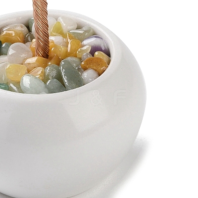 Natural Mixed Gemstone Chips Tree Decorations DJEW-M012-01E-1