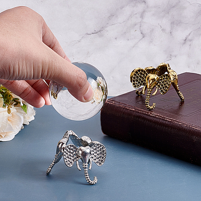 2Pcs 2 Colors Alloy Crystal Ball Holder AJEW-GA0009-66-1