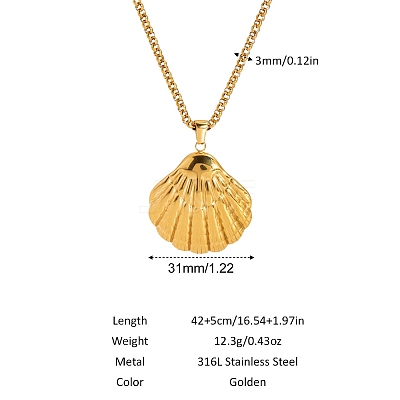 Minimalist Ocean 304 Stainless Steel Pendant Necklaces for Women HW3248-4-1