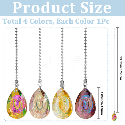 4Pcs 4 Colors Glass Charms HJEW-SP0001-74-1