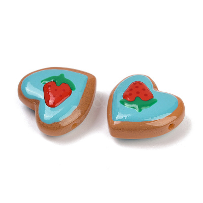 Handmade Heart Lampwork Beads Strands LAMP-P069-04A-01-1
