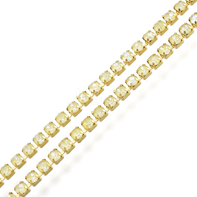 Brass Rhinestone Strass Chains CHC-N017-003B-C05-1