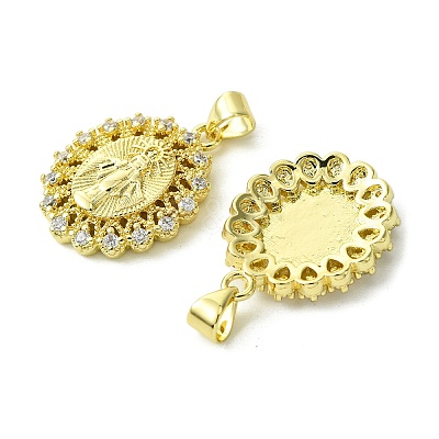 Brass Micro Pave Cubic Zirconia Pendants KK-H472-53G-G-1