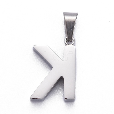 Non-Tarnish 304 Stainless Steel Letter Pendants X-STAS-H127-K-P-1