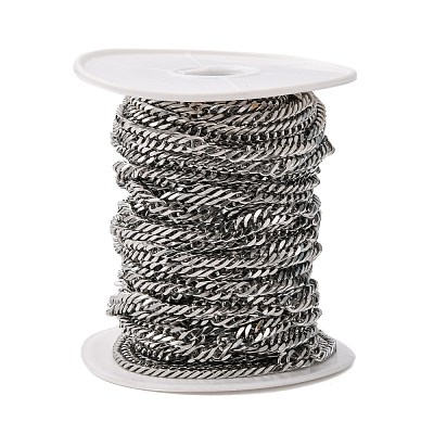 Tarnish Resistant Men's Jewelry Making 304 Stainless Steel Double Link Curb Chains CHS-A003C-1.2mm-1
