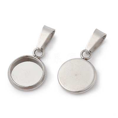 304 Stainless Steel Pendant Cabochon Settings STAS-I328-01B-P-1