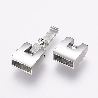 Tarnish Resistant 304 Stainless Steel Fold Over Clasps STAS-E144-147P-1