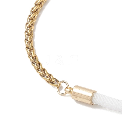 304 Stainless Steel Wheat Chains with Nylon Cord Mixed Chain Bracelets BJEW-JB13288-01-1