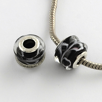 Rondelle Lampwork Large Hole European Beads LPDL-R003-06-1