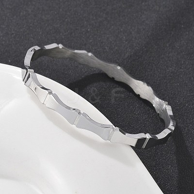 Bamboo Joint 304 Stainless Steel Bangles for Women BJEW-Z092-01P-1