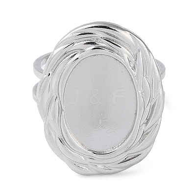 Non-Tarnish 304 Stainless Steel Open Cuff Ring Components X-STAS-Q308-05P-1