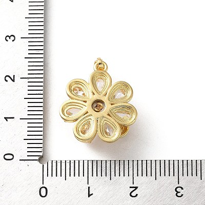 Brass Micro Pave Cubic Zirconia Pendants KK-P320-04B-G-1