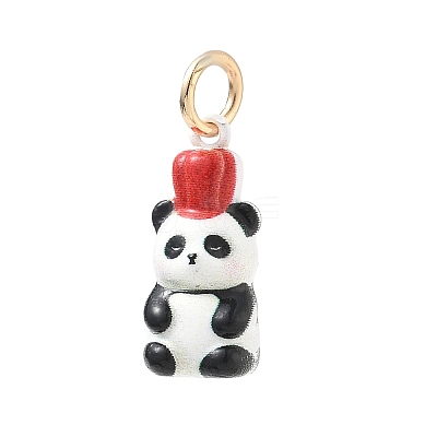 Brass Enamel Pendants KK-CBAE20A-01A-G-1