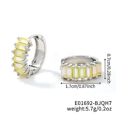 Brass Rectangle Hoop Earrings NZ4361-15-1