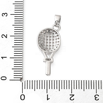Brass Micro Pave Clear Cubic Zirconia Pendants CU-CBA2554-01P-1