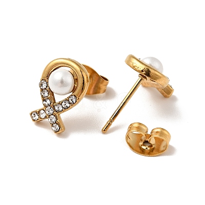 Fish Ion Plating(IP) 304 Stainless Steel Stud Earrings EJEW-A081-17G-1