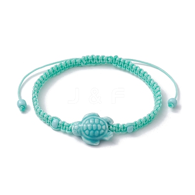 4Pcs 4 Color Porcelain Tortoise Braided Bead Bracelets Set BJEW-JB10058-1