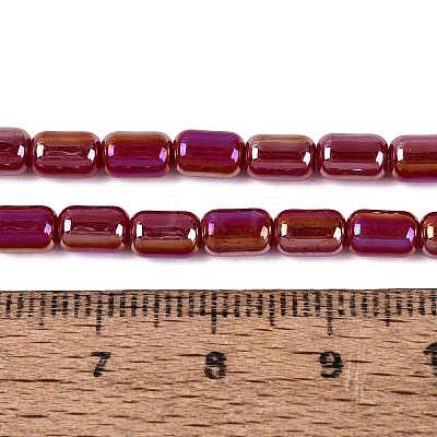 Electroplate Opaque Glass Beads Strands EGLA-Q132-03A-C02-1