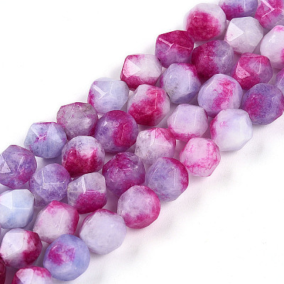 Dyed Natural White Jade Beads Strands G-T139-8mm-45S-1